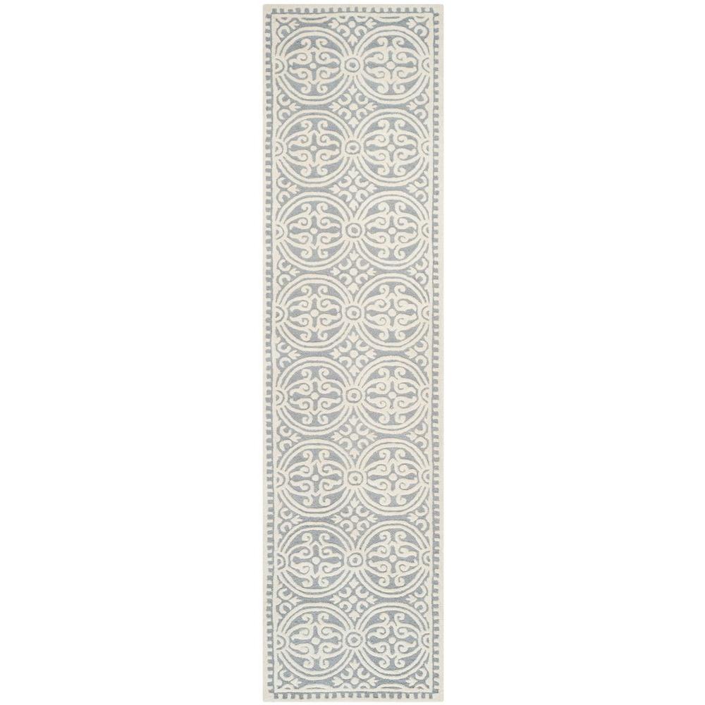 Safavieh Cambridge Silver/Ivory 3 ft. x 14 ft. Runner RugCAM123D214 The Home Depot