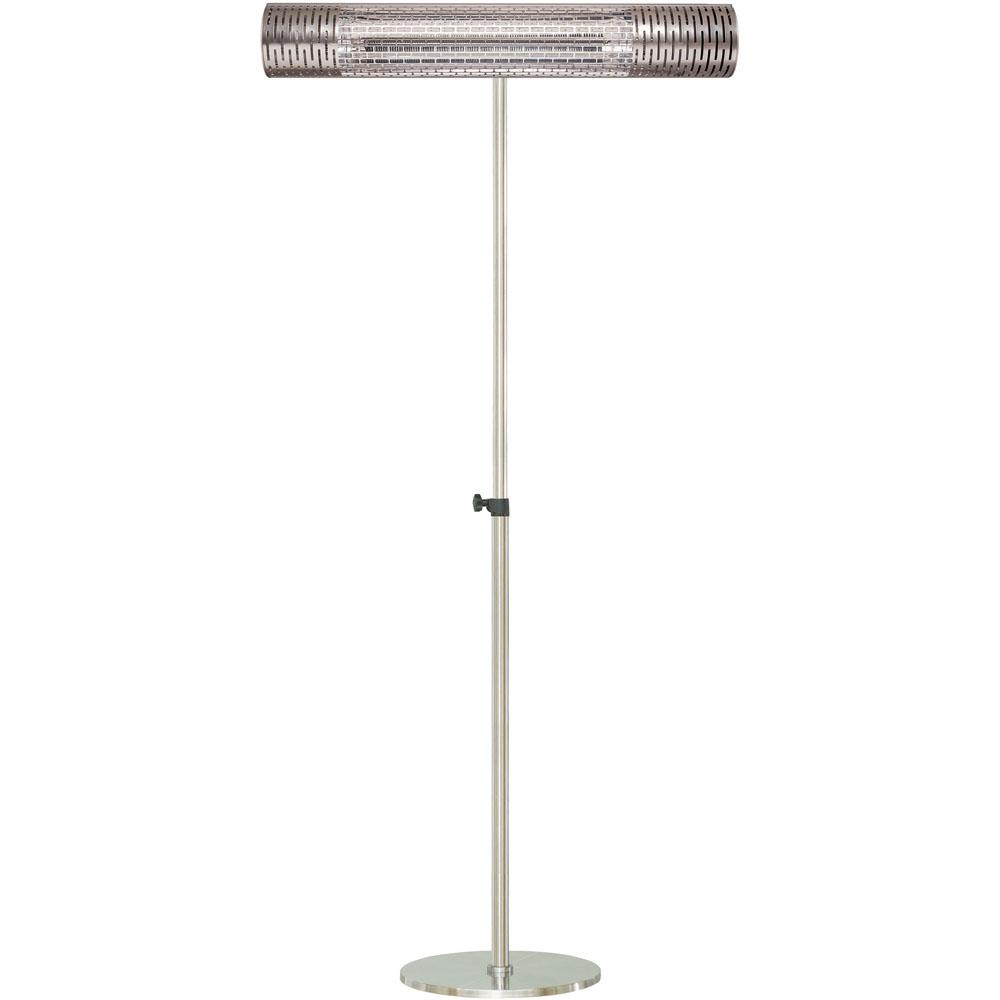 Hanover 30 7 In 1500 Watt Infrared Electric Patio Heater With 1500 Watt Infrared Electric Patio Heater With Remote Control And Adjule Pole Stand In Silver
