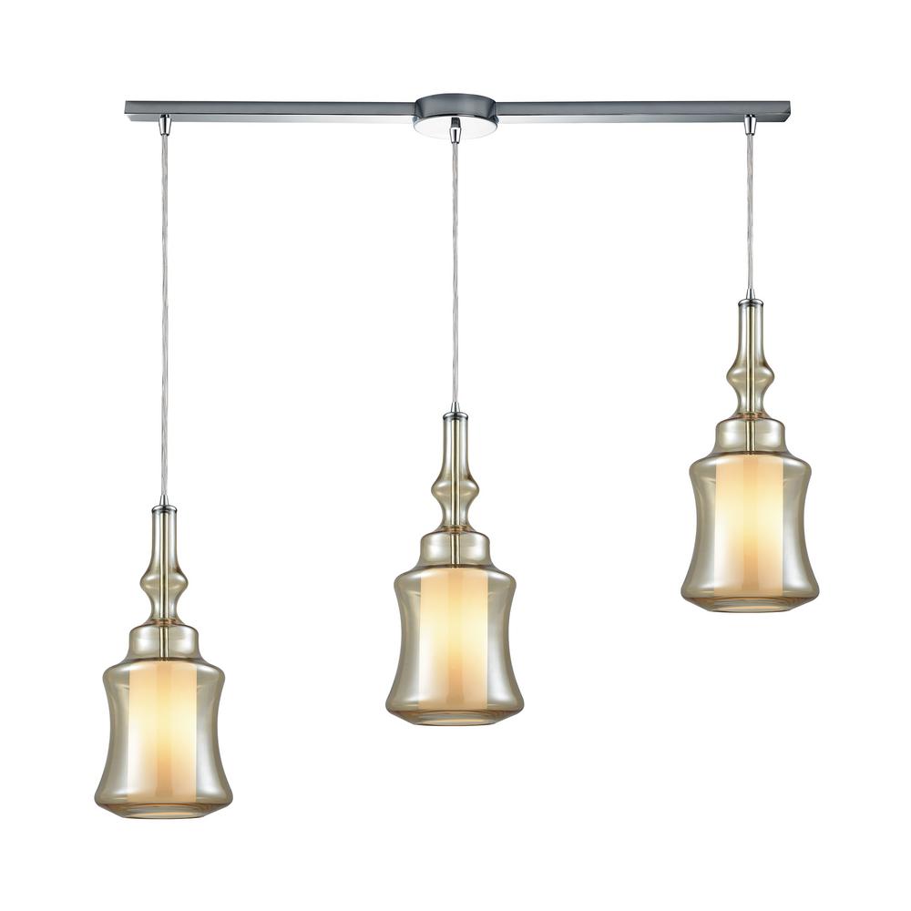 Chrome Mini Beige Bisque Pendant Lights Lighting The Home Alora 3 Light Linear Bar In Polished Chrome With Opal White Glass Inside Champagne Plated