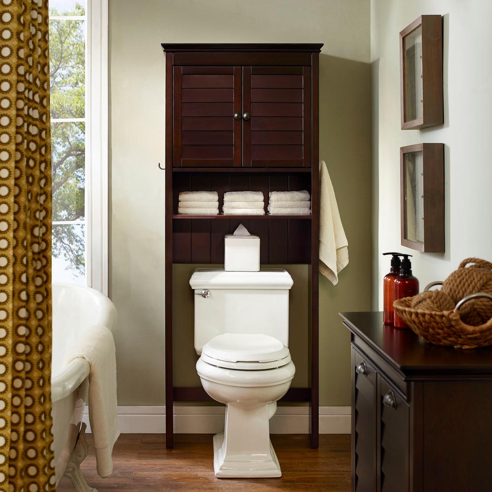 Over The Toilet Storage Bathroom Cabinet Farmhouse Wood Organizer Space