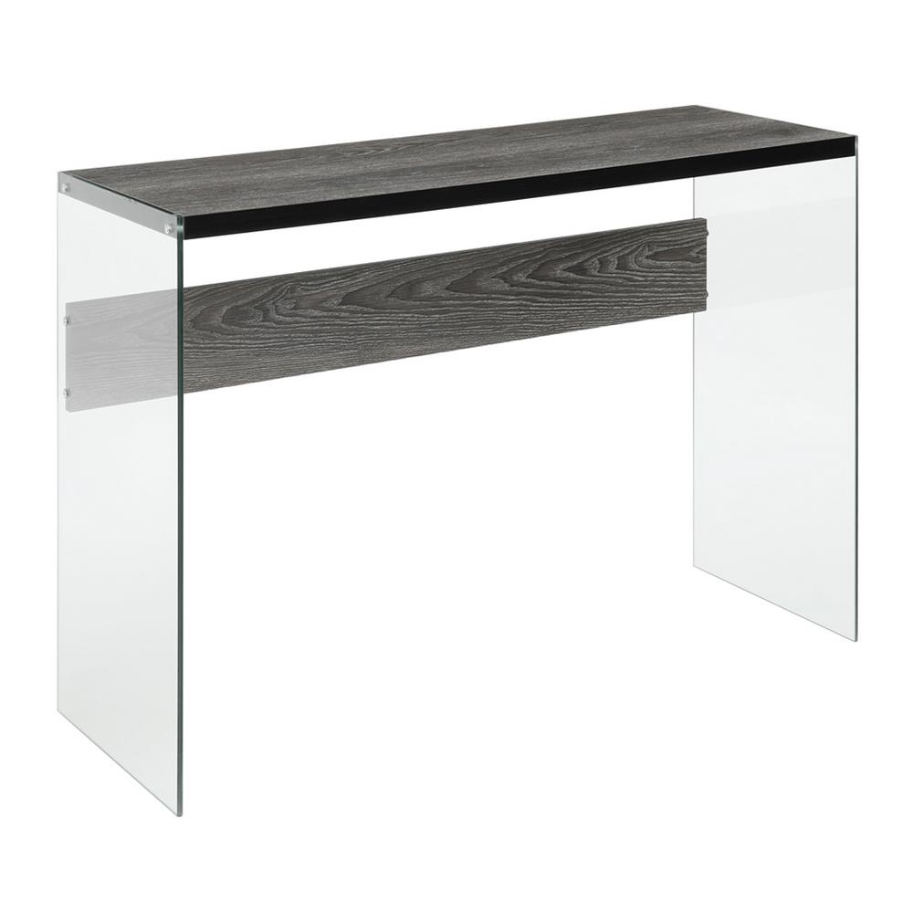 Convenience Concepts Soho Weathered Gray And Glass Console Table