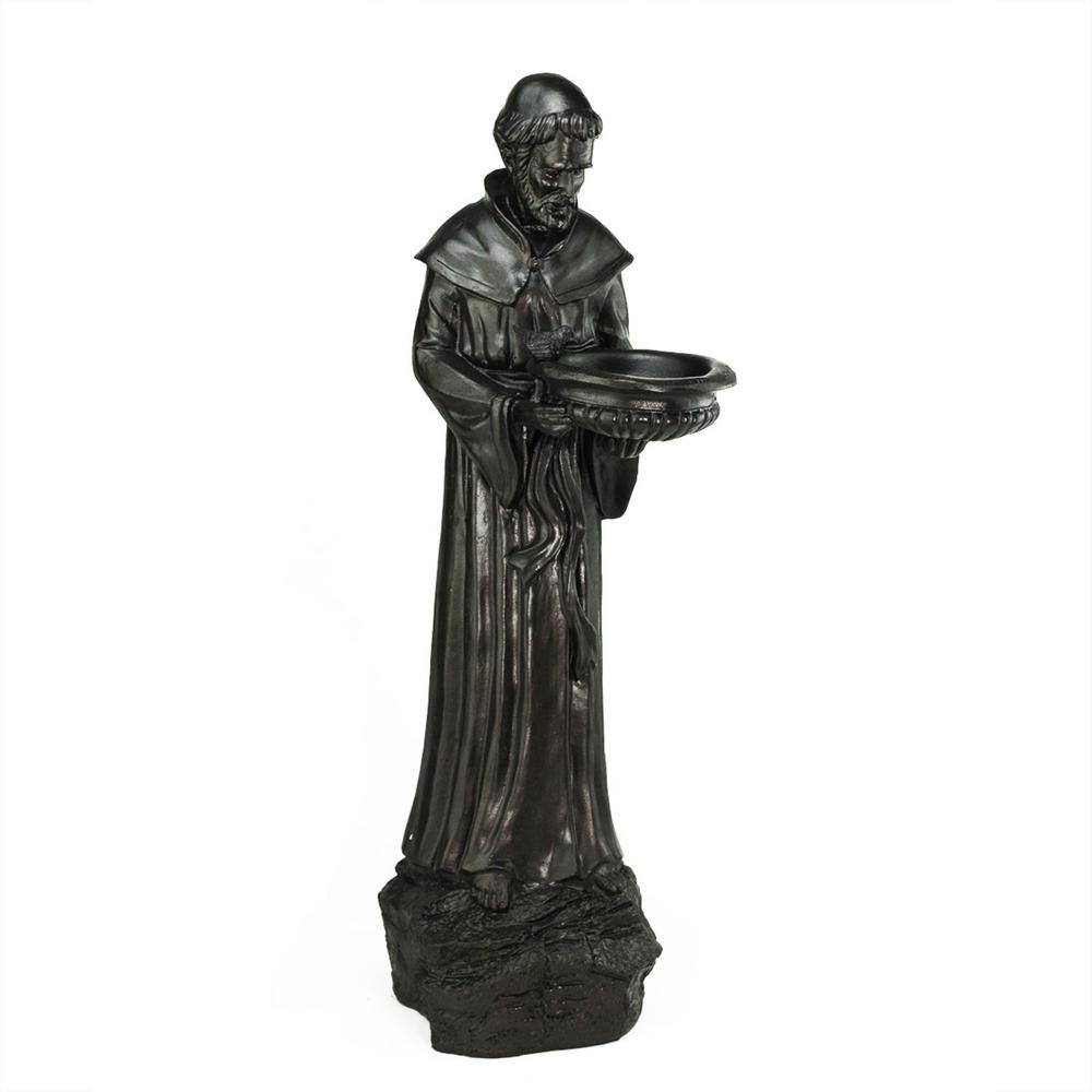 Northlight 24 inch St. Francis of Assisi Dark Brown Bird Feeder by Northlight
