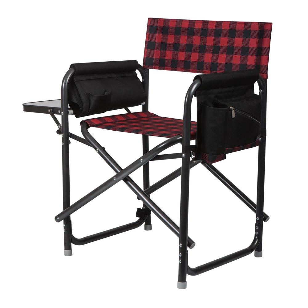 plaid camping chair