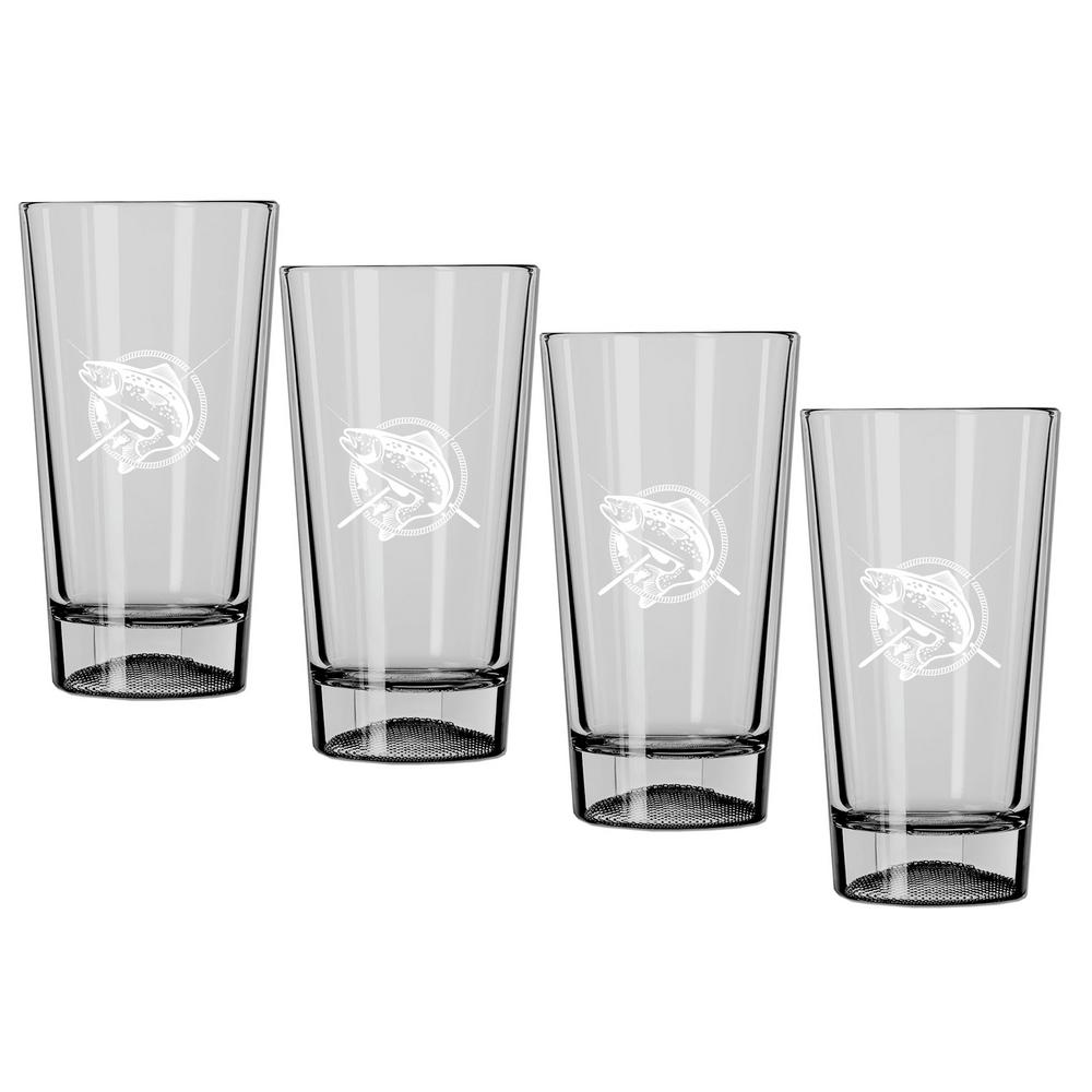 Kraftware Kasualware Fishin' 16 oz. Pint Glass (Set of 4)