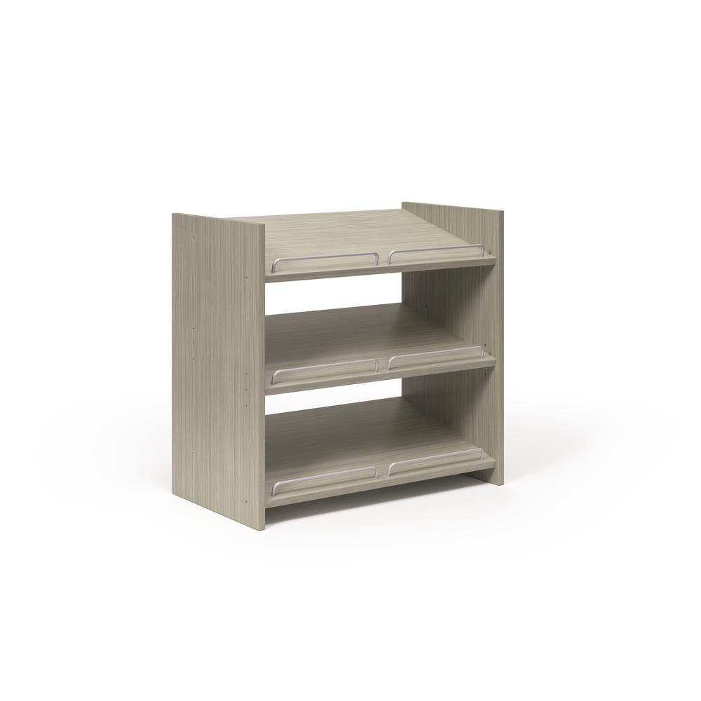 Closet Evolution 24 In H X 25 125 In W X 14 In D Rustic Grey 9 Pair Stackable Wood Shoe Storage Gr21 The Home Depot