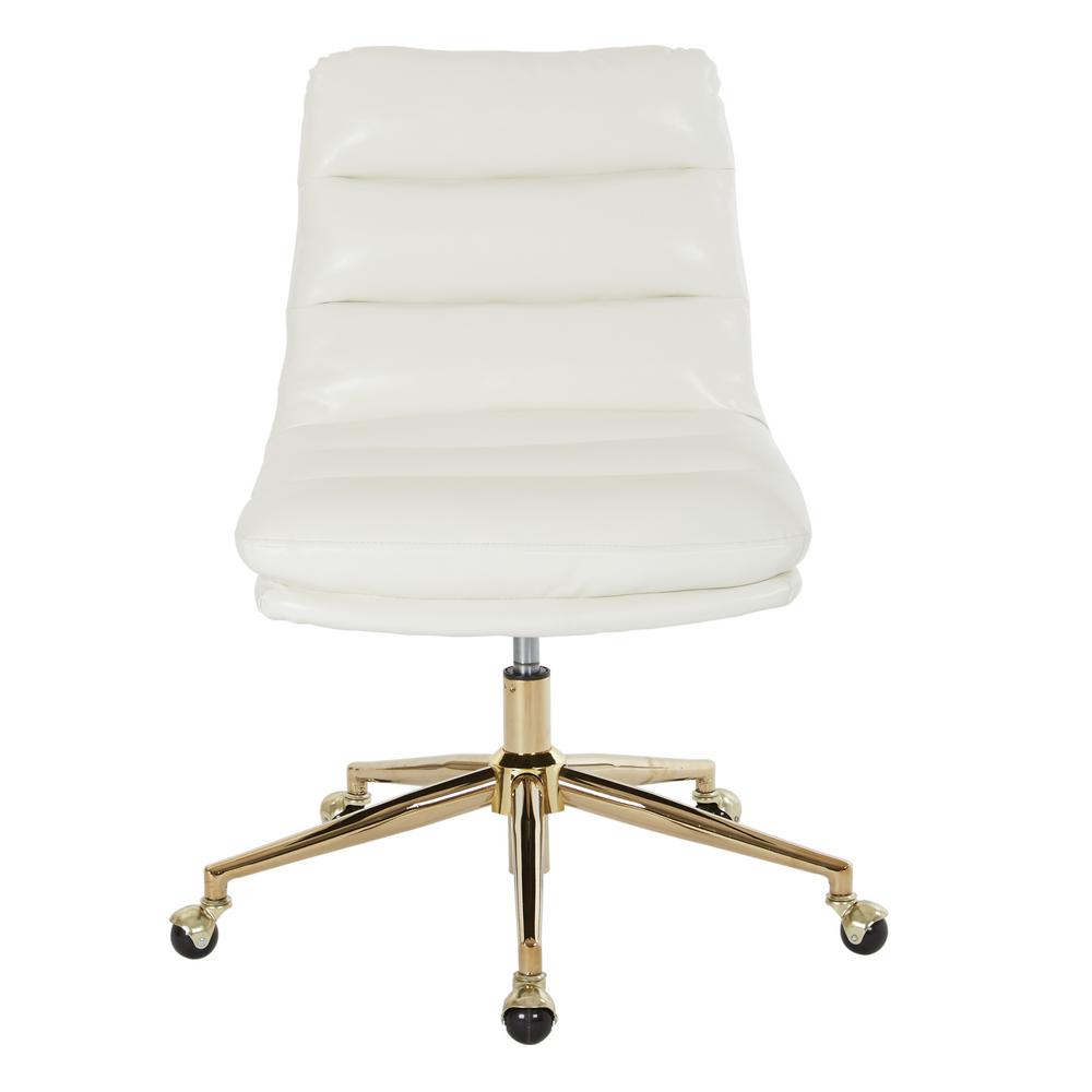 White Office Chairs Home Furniture The Depot Legacy Office Chair In Deluxe White Faux Leather With Gold Finish Base