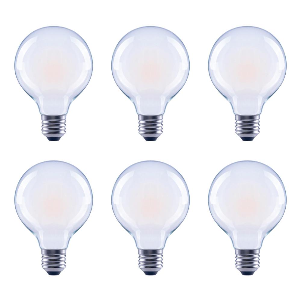 Unbranded 40 Watt Equivalent G25 Globe Vanity Clear Glass Vintage Edison Filament Dimmable Led Light Bulb Soft White 6 Pack Fg 03181 The Home Depot