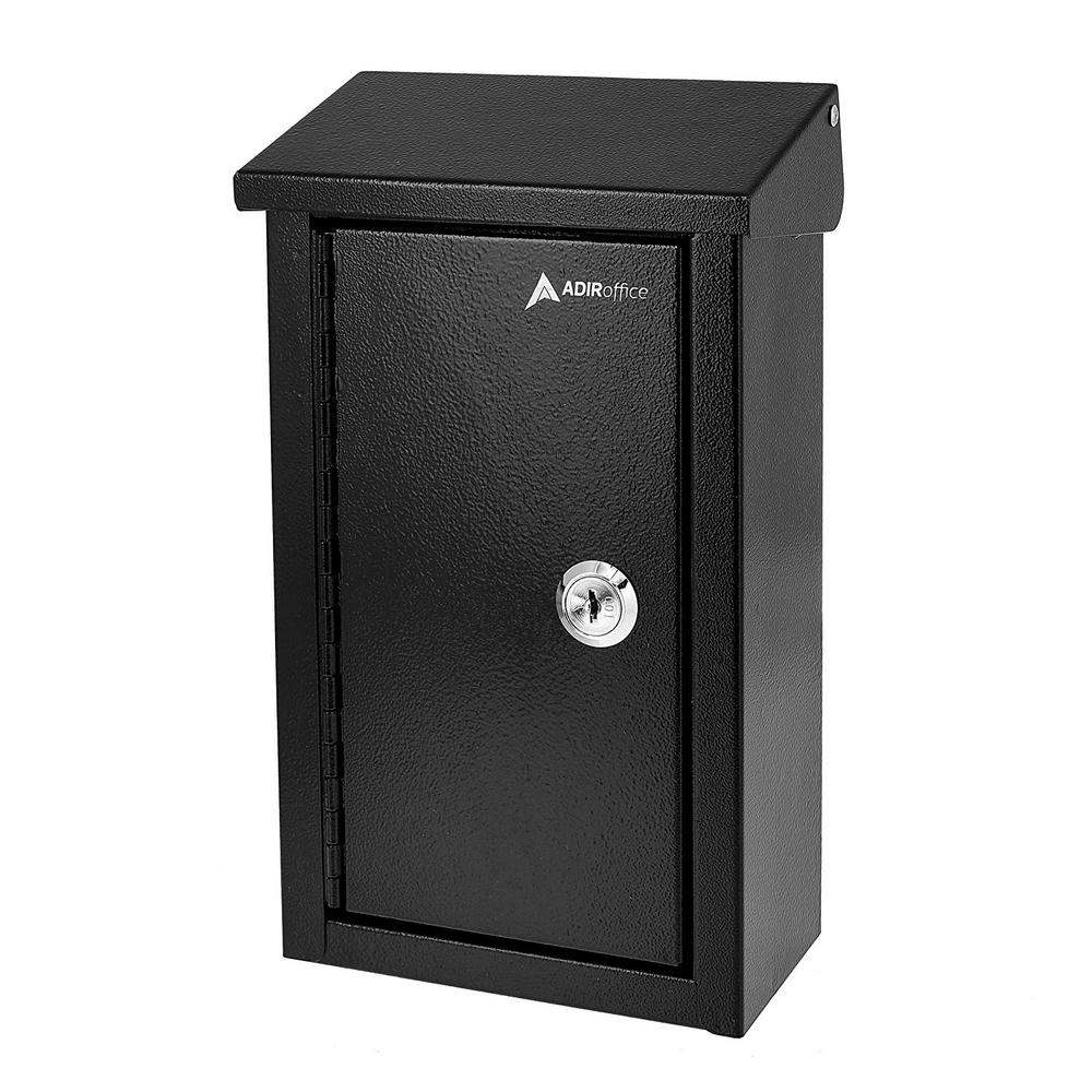 AdirOffice 631-11-BLK, Large Black Steel Heavy-Duty Outdoor Key Drop Box