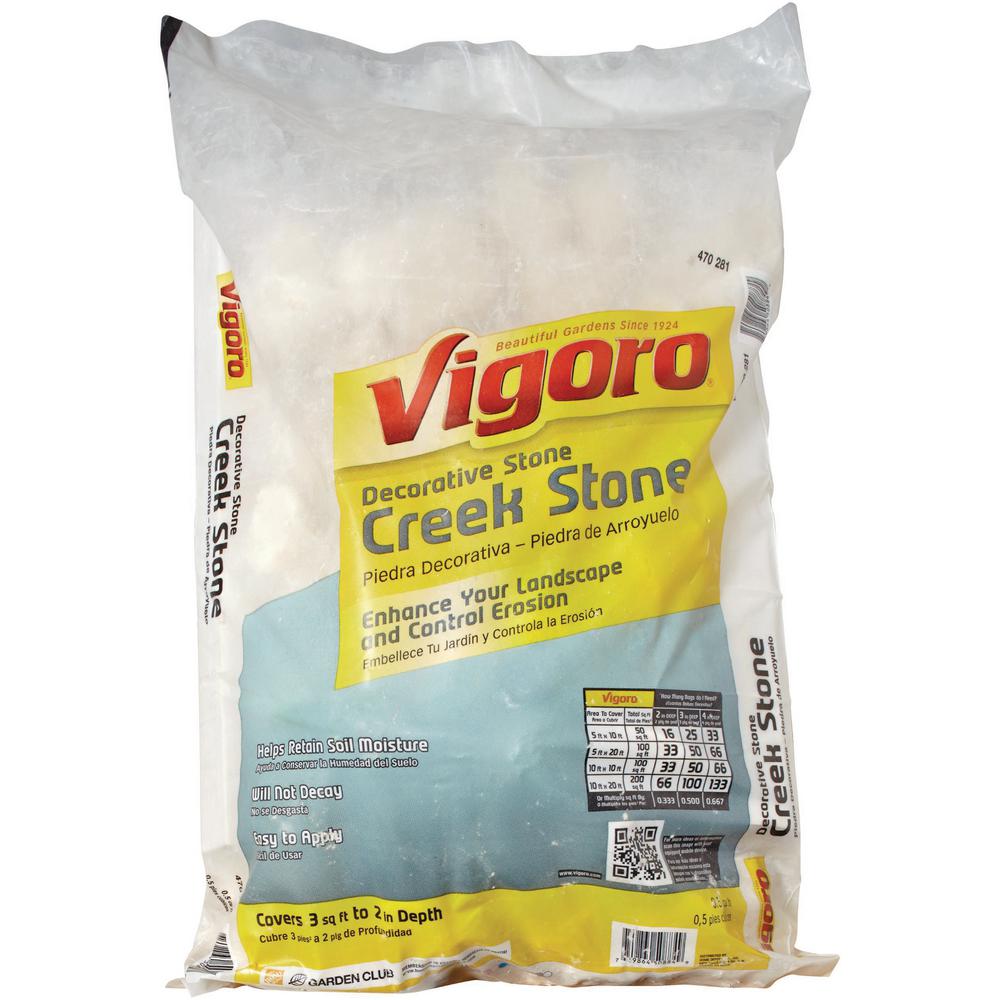 Vigoro 0 5 Cu Ft Bagged Creek Stone Hdcsmx 40 The Home Depot