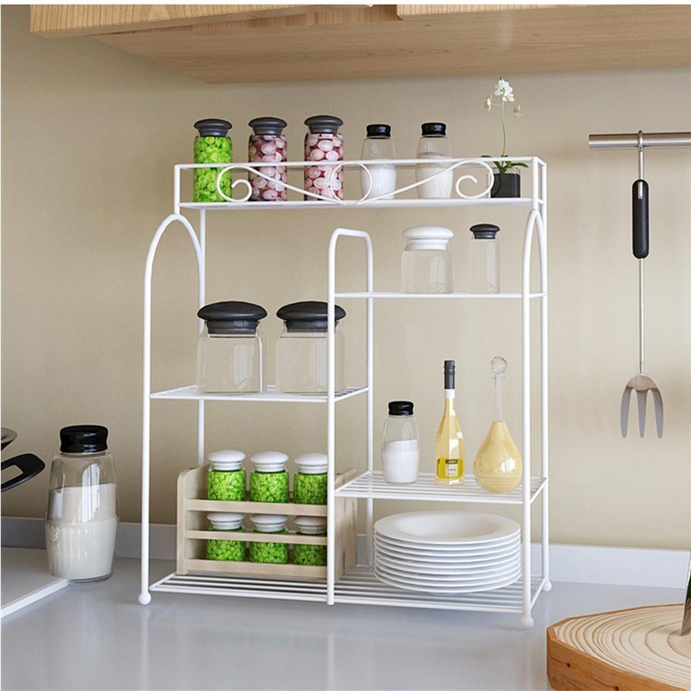 Furinno Yijin White Metal Kitchen Organizing Rack FNBQ 22133 The