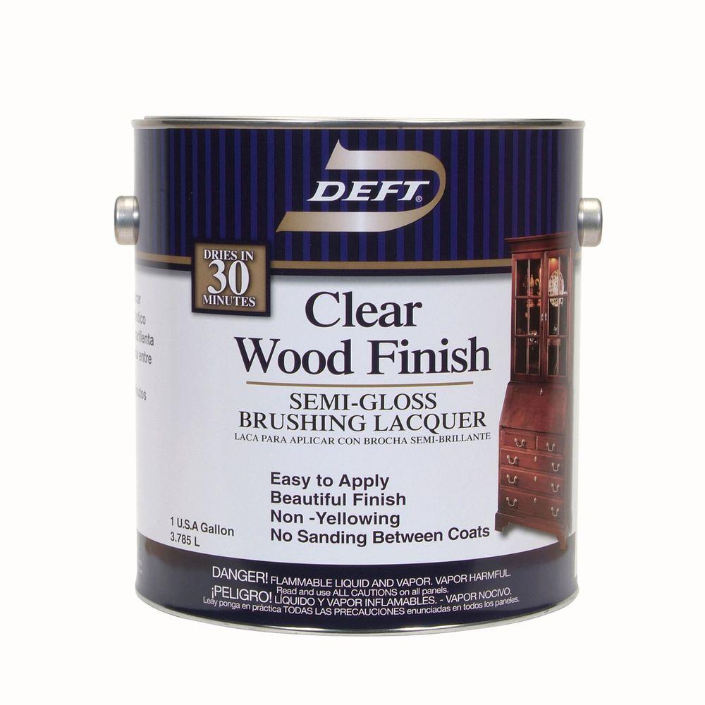Deft 1 gal. Semi-Gloss Interior Clear Wood Finish Brushing ...