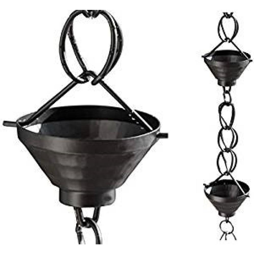 Monarch Rain Chains Monarch 81/2 ft. L Black Powder Coated Aluminum