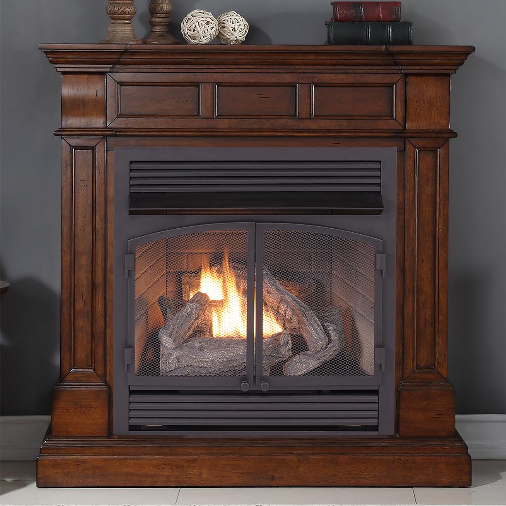 Duluth Forge 45 in. Ventless Dual Fuel Gas Fireplace with Thermostat in ...