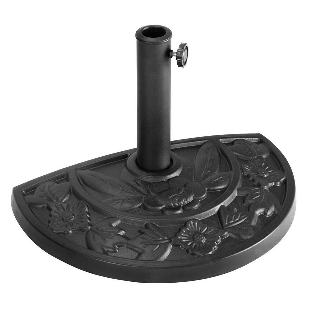 Costway Half Round Resin 20 lbs. Patio Umbrella Base in Black-GHM0057 - The Home Depot