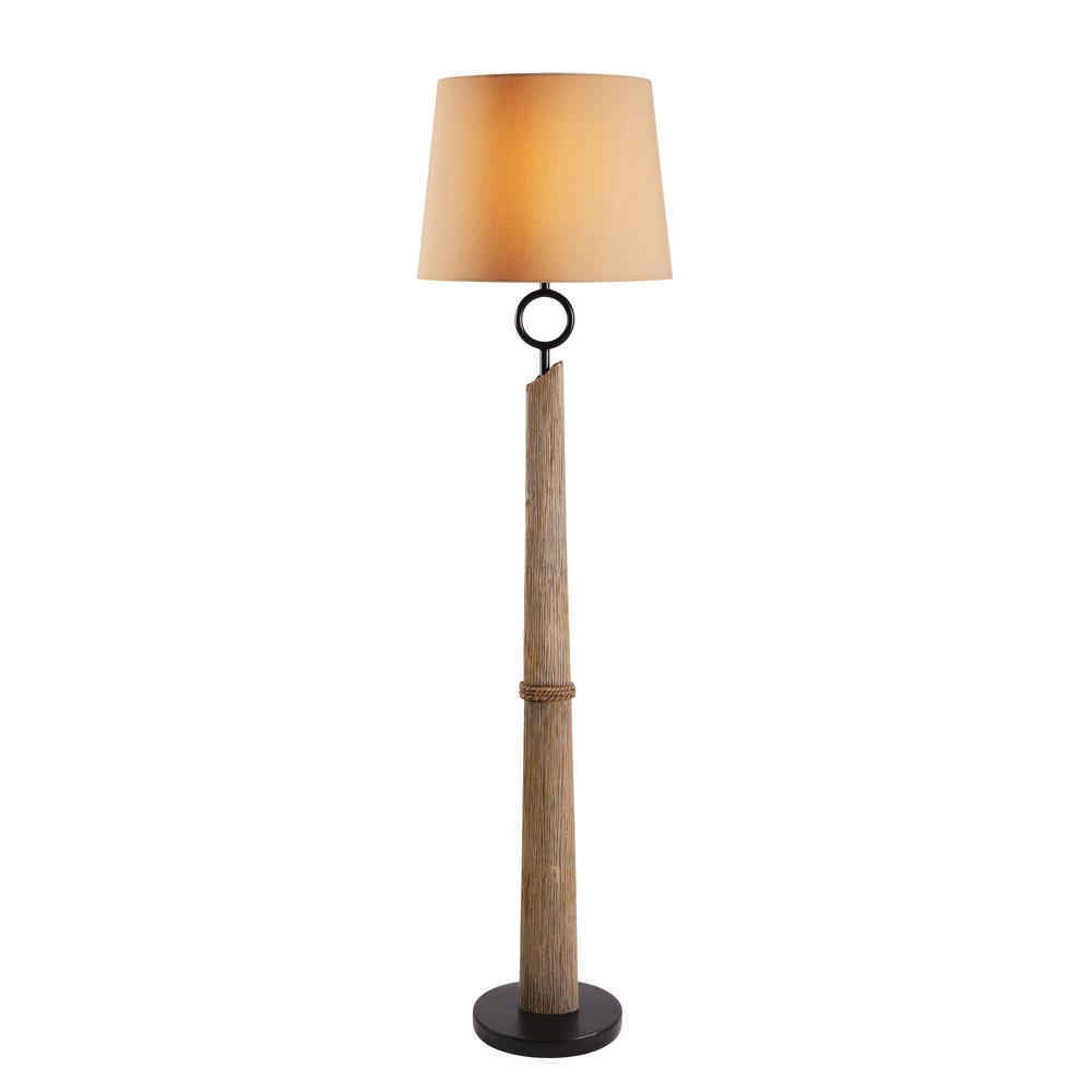 Kenroy Home Boardwalk 62 In Driftwood And Bronze Outdoor Floor Lamp