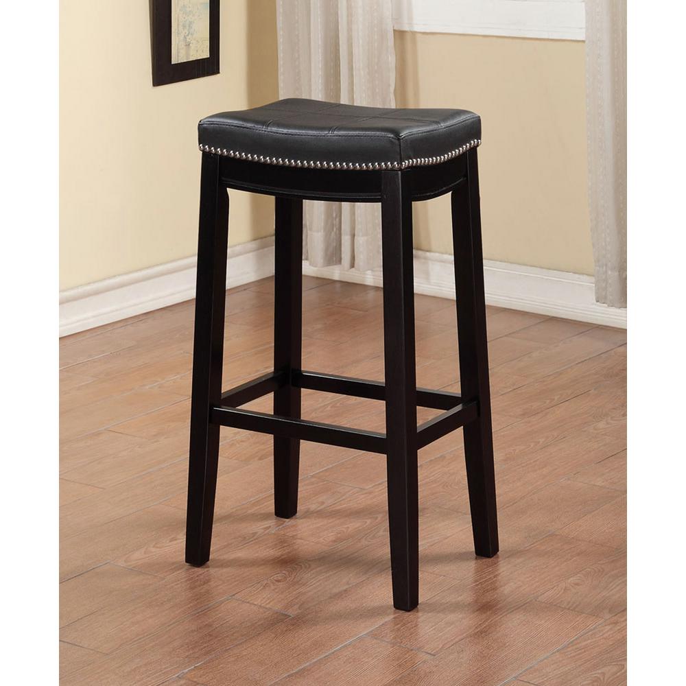 Linon Home Decor Claridge 30 in. Black Cushioned Bar Stool-55816BLK01U