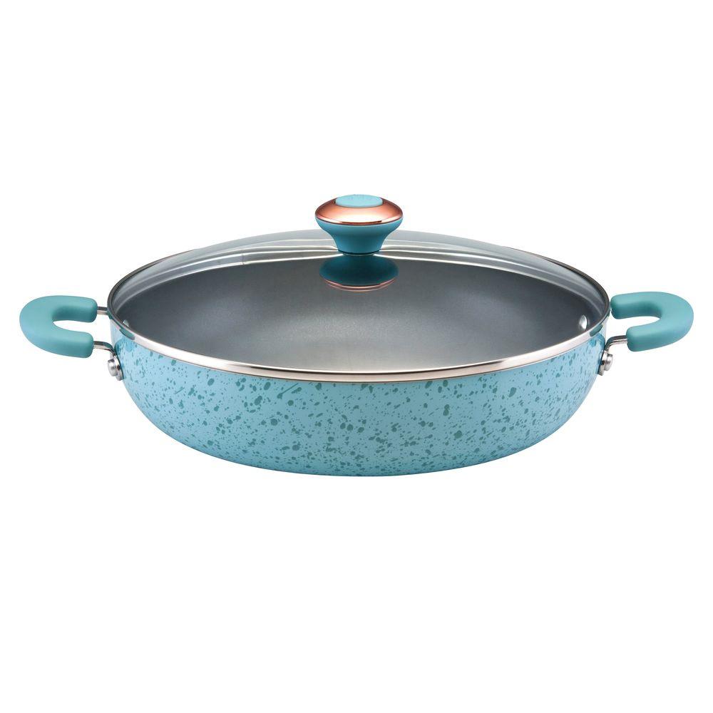 Paula Deen Aluminum Fry Pan With Lid 12506 The Home Depot Paula Deen Aluminum Fry Pan With Lid