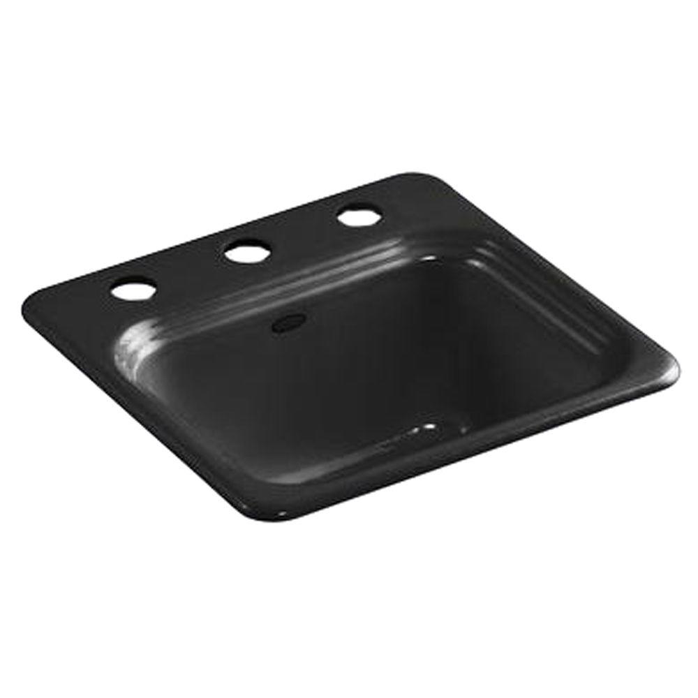 KOHLER Northland DropIn CastIron 15 in. 3Hole Single Bowl