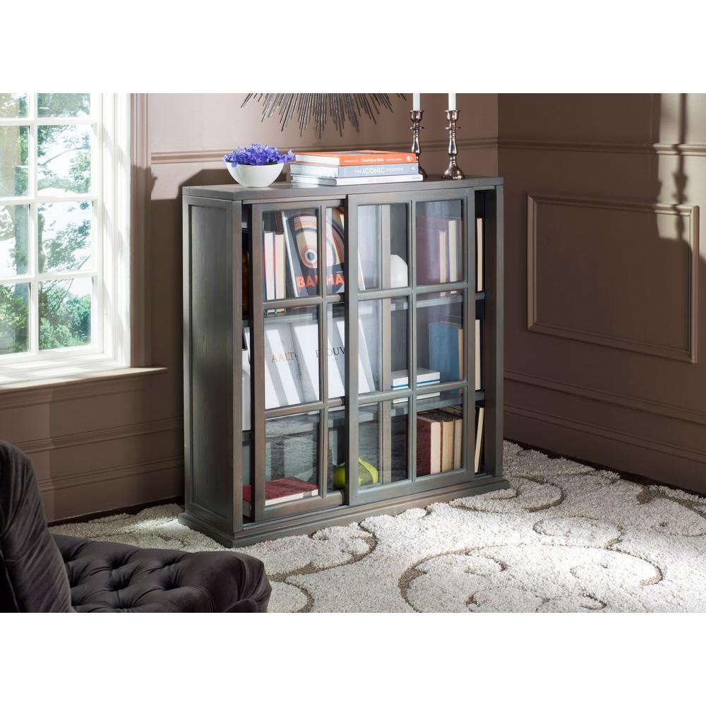 Safavieh Greg Ash Grey Glass Door Bookcase-AMH6570C - The ...