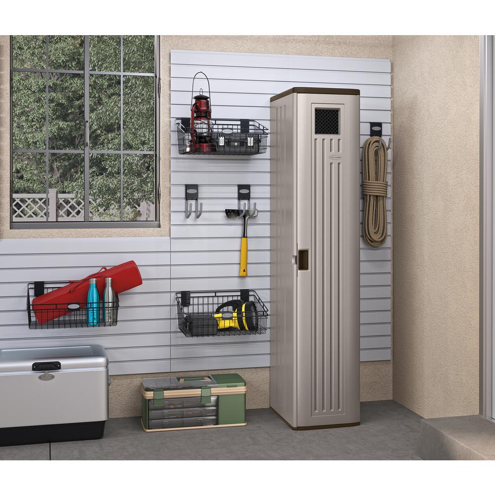 Suncast 72 In X 15 In X In 2 Shelf Resin Tall Storage Locker In Platinum Bmc5800 The Home Depot