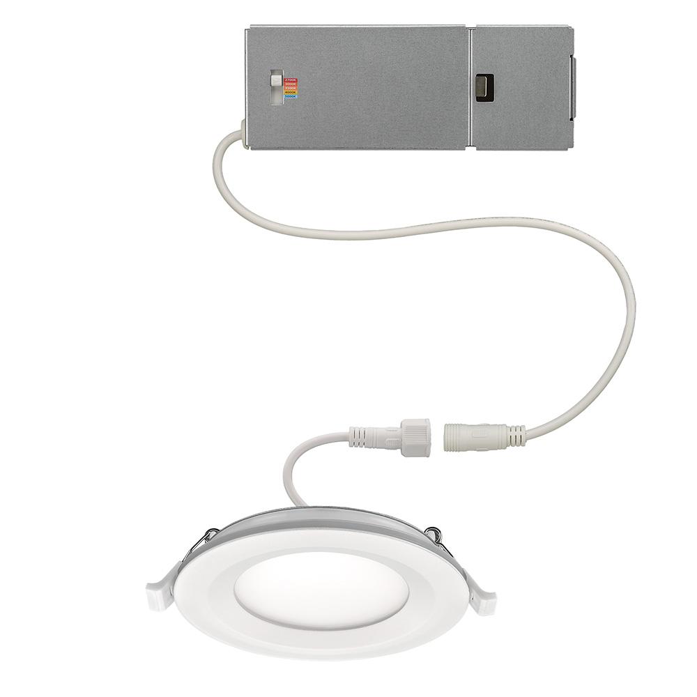 Commercial Electric Ultra Slim 4 In Selectable Cct Canless Color Integrated Led Recessed Light Trim Downlight 650 Lumens Dimmable 53808101 The Home Depot