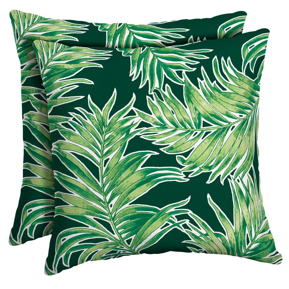 Plantation Patterns, LLC Fern Tropical Square Outdoor Throw Pillow (2Pack)768002209400 The