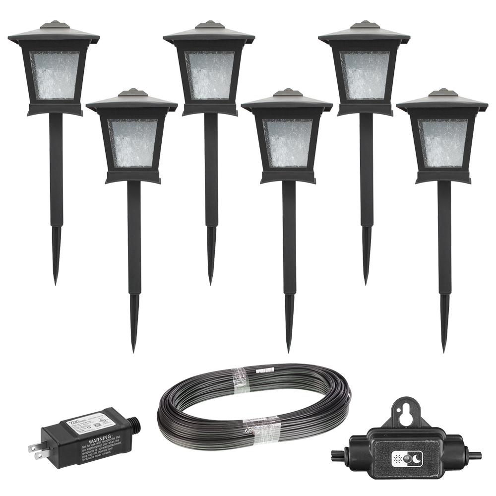 Low Voltage Walkway Path Lights Landscape Lighting The Home Low Voltage Black Outdoor Integrated Led Landscape Path Light 6 Pack Kit