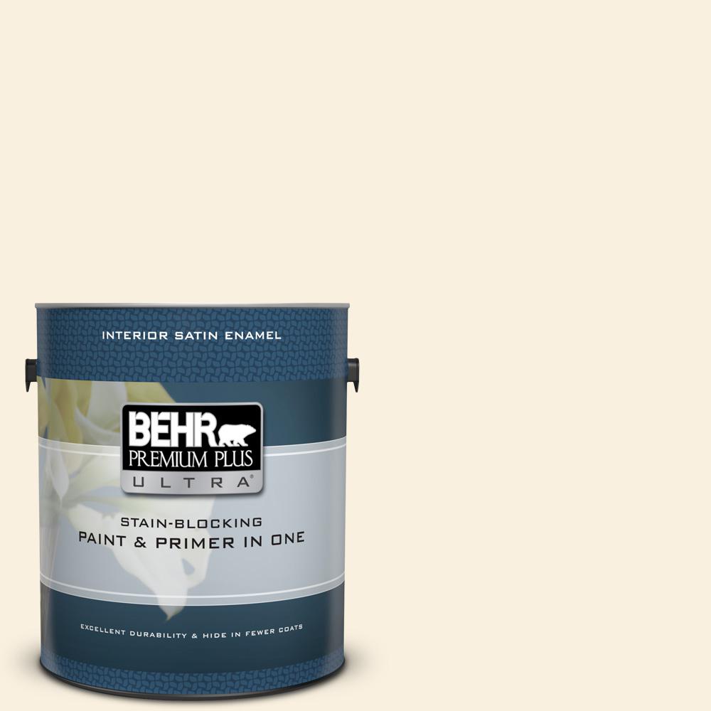 BEHR Premium Plus Ultra 1 gal. PWN40 Elegant Ivory Satin Enamel