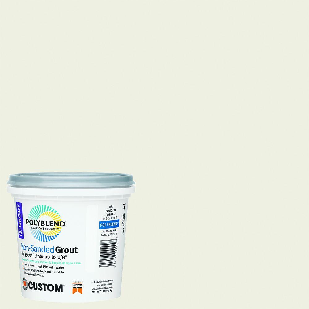 Shower Unsanded Grout Tile Setting Materials The Home Depot Polyblend 381 Bright White 1 Lb Non Sanded Grout