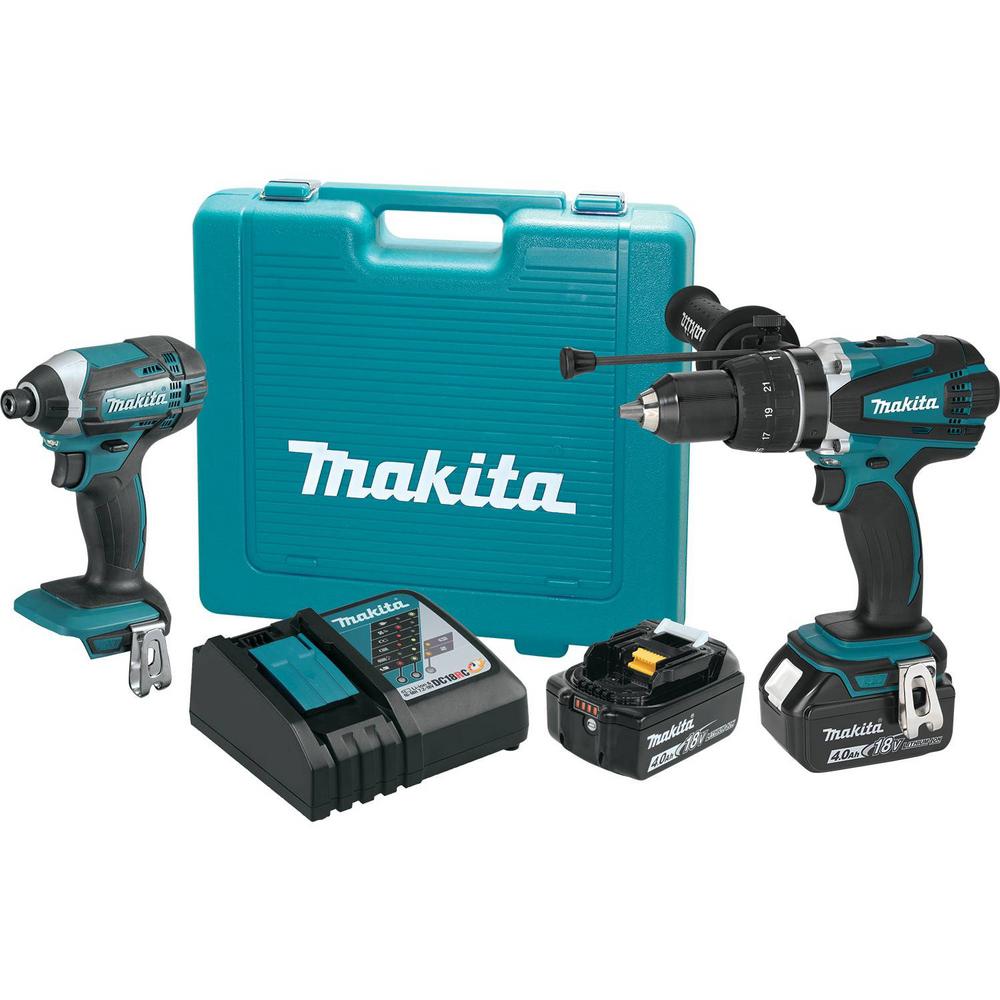 Makita 18-Volt LXT Lithium-Ion Cordless Combo Kit (2-Piece) Hammer ...