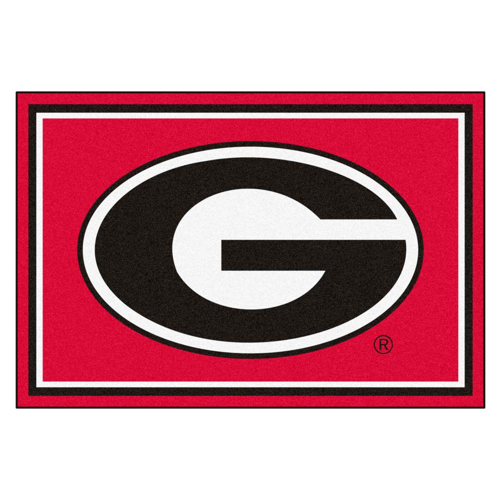 Fanmats Rugs Flooring The Home Depot University Of Georgia 5 Ft X 8 Area Rug
