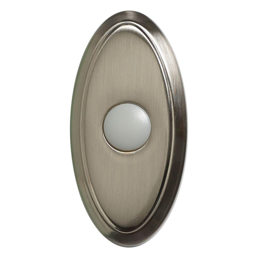 Wireless Door Bell Push Button, Brushed Nickel216592 The Home Depot