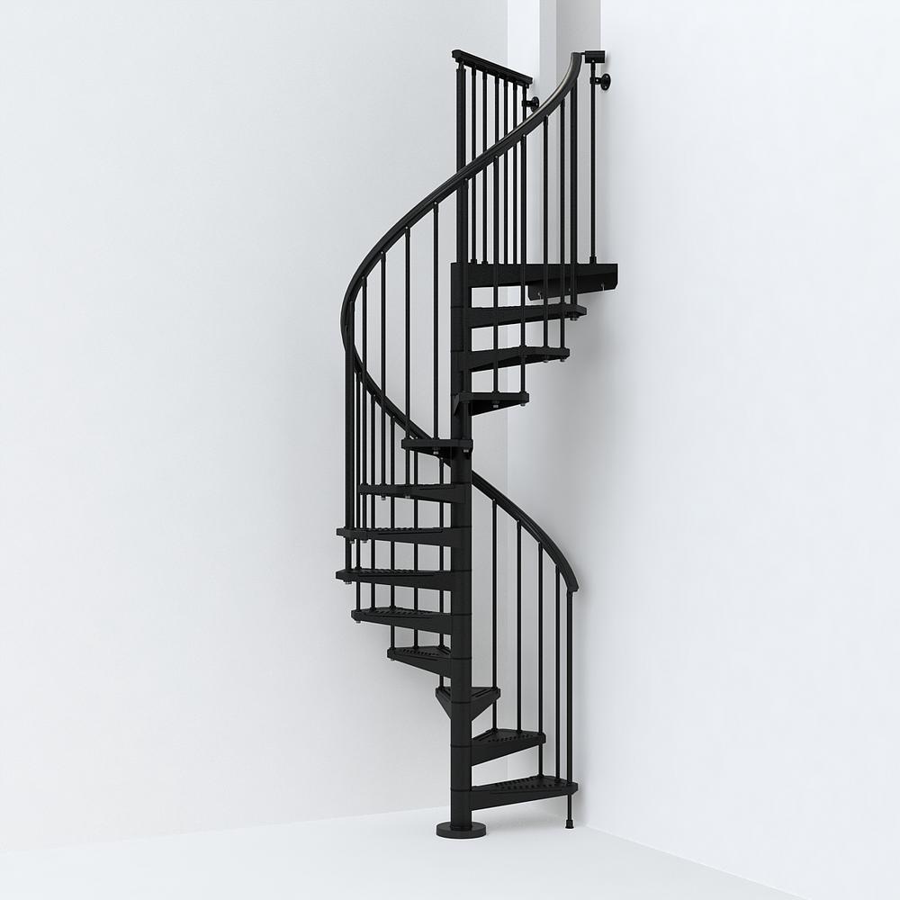 Spiral Staircase Kits Stair Parts The Home Depot Black Spiral Staircase Kit