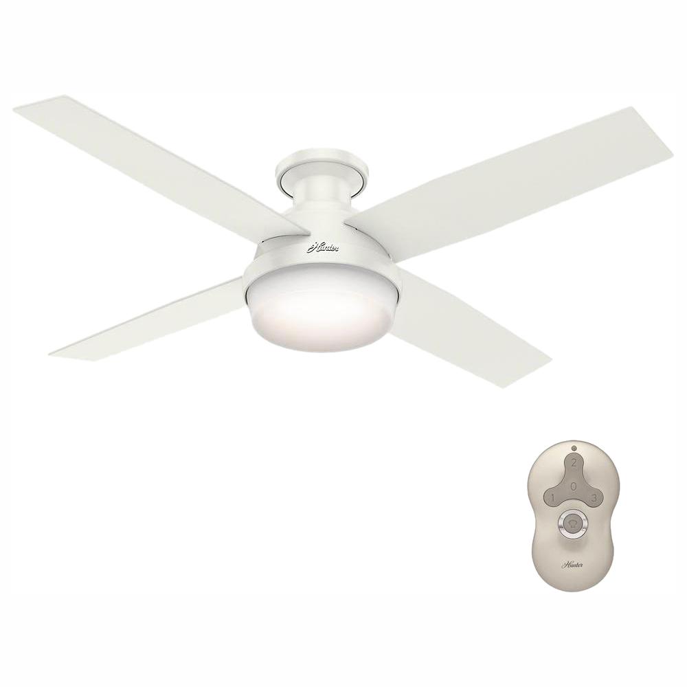 Hunter Dempsey 52 In Low Profile Led Indoor Fresh White Ceiling
