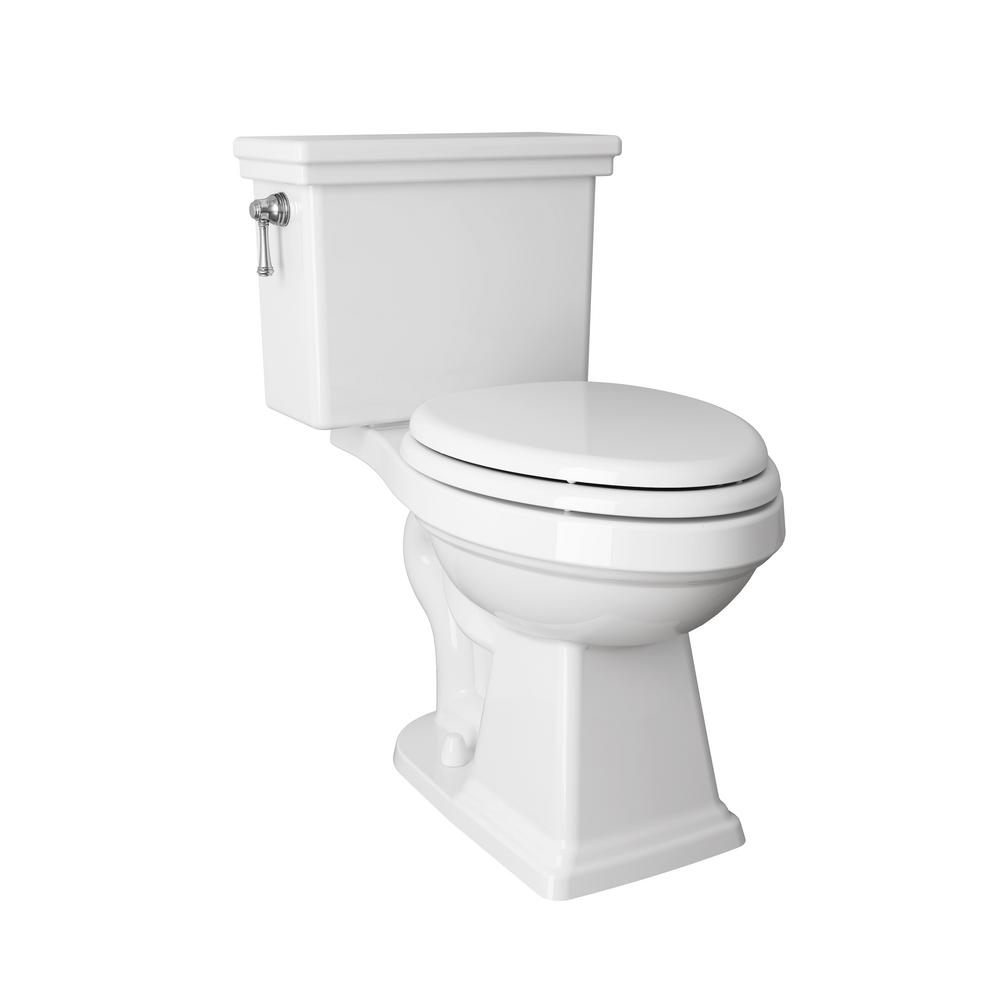 Lexington Tall Height 2-Piece 1.28 GPF Single Flush Elongated Toilet in White with Slow Close Seat