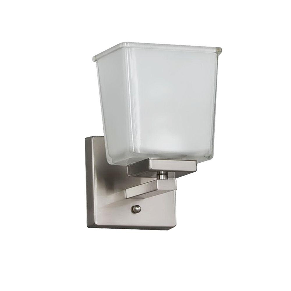 1Light Brushed Nickel Wall SconceV432NK01 The Home Depot
