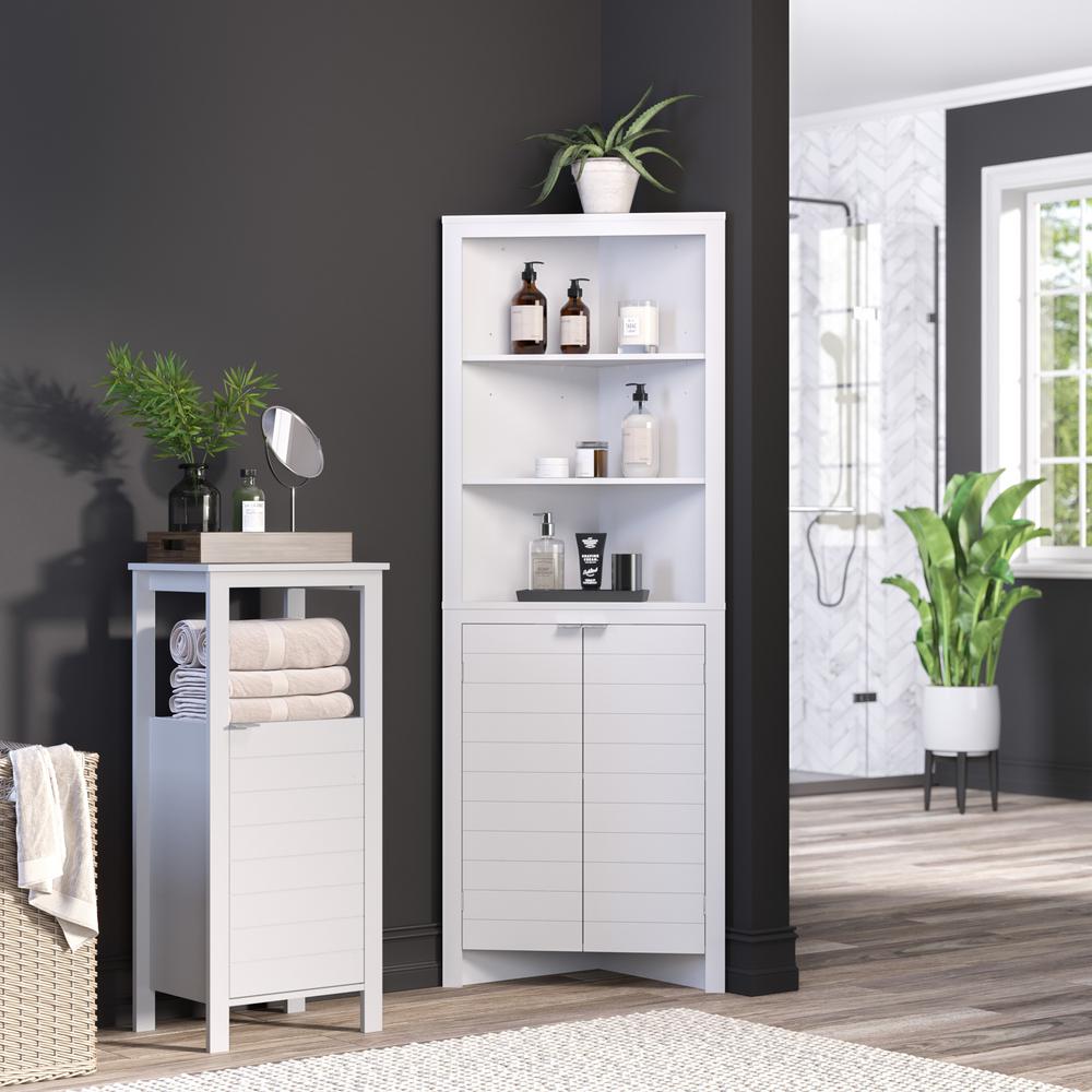 Riverridge Home Madison 23 31 In W X 16 88 In L X 63 88 In H Tall Corner Cabinet In White 06 112 The Home Depot
