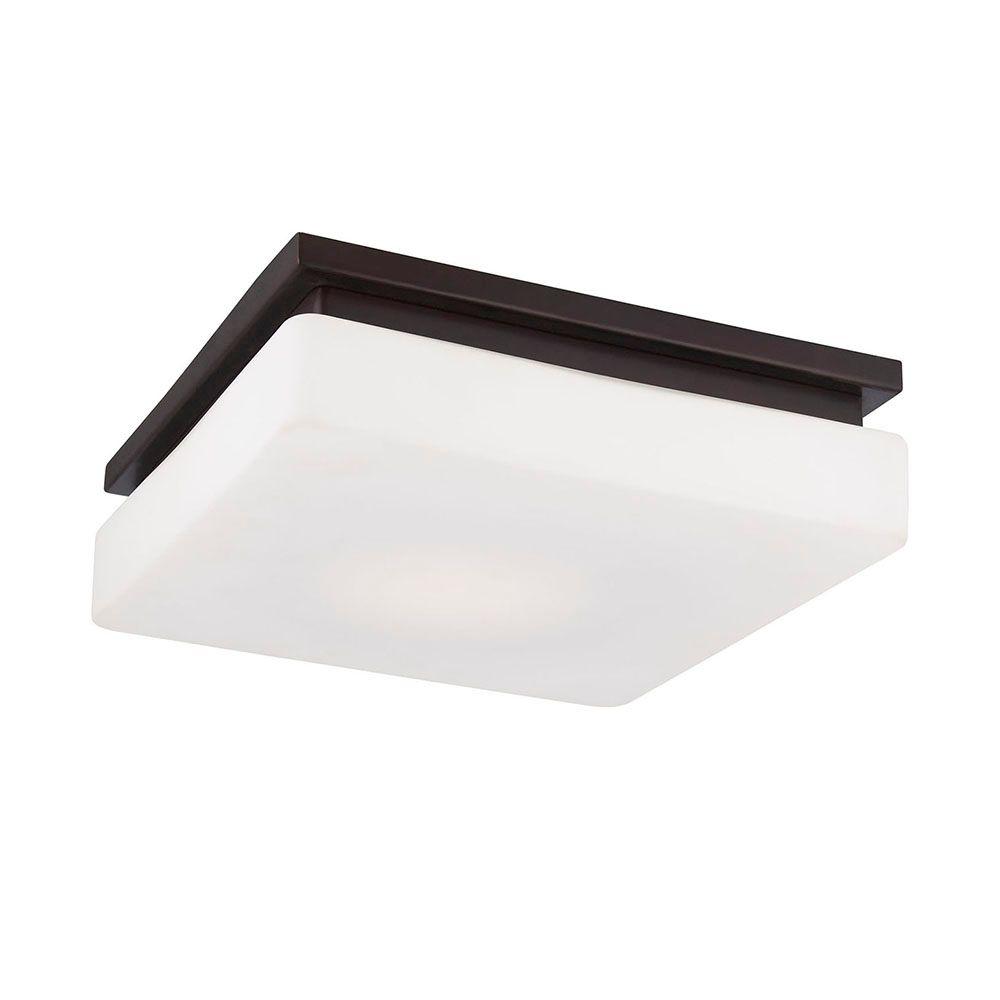 Eurofase Flush Mount Lights Lighting The Home Depot Ellsworth Collection 1 Light Bronze Led Flushmount