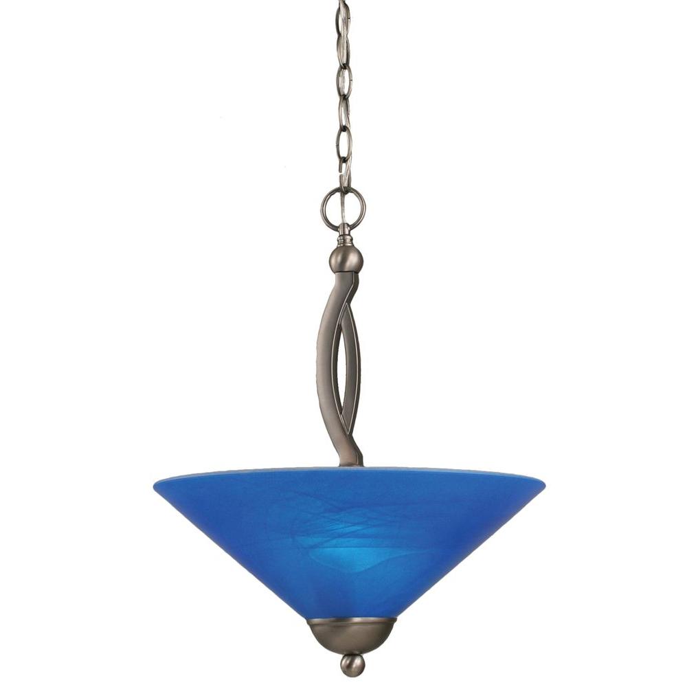 Filament Design Concord 2 Light Brushed Nickel Pendant With Blue