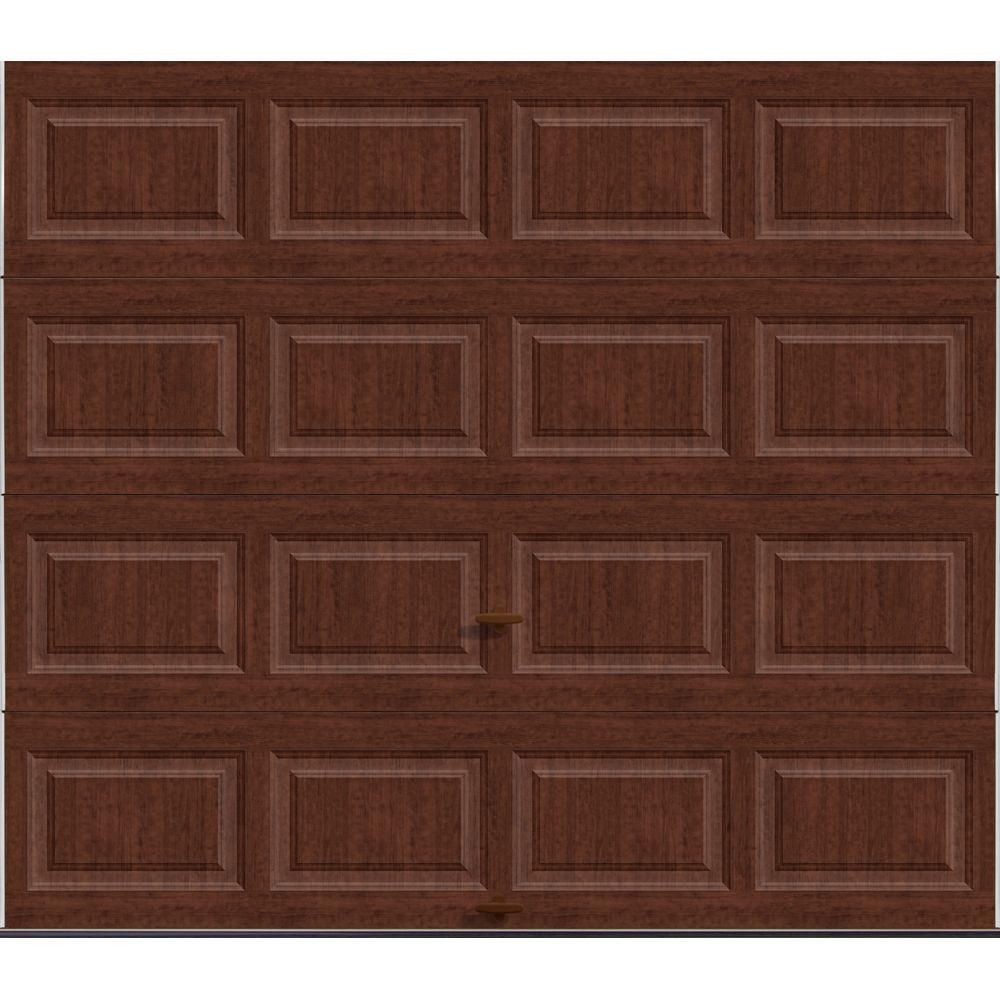 Clopay Classic Collection 9 Ft X 7 Ft 18 4 R Value Intellicore Insulated Solid Ultra Grain Cherry Garage Door