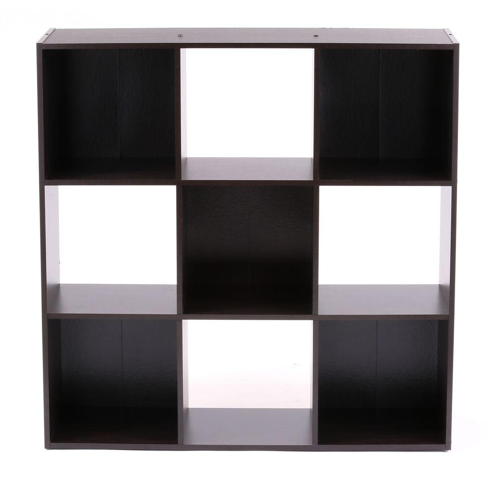 Cube Storage Accessories Organization The Home Depot 36 In X Espresso Stackable 9 Cube Organizer