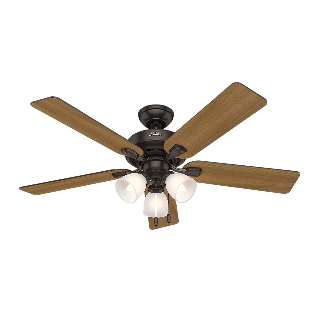 Hunter Pro Desk 52 In 3 Light Indoor Premier Bronze Ceiling Fan Hunter Pro Desk 52 In 3 Light Indoor Premier Bronze Ceiling Fan