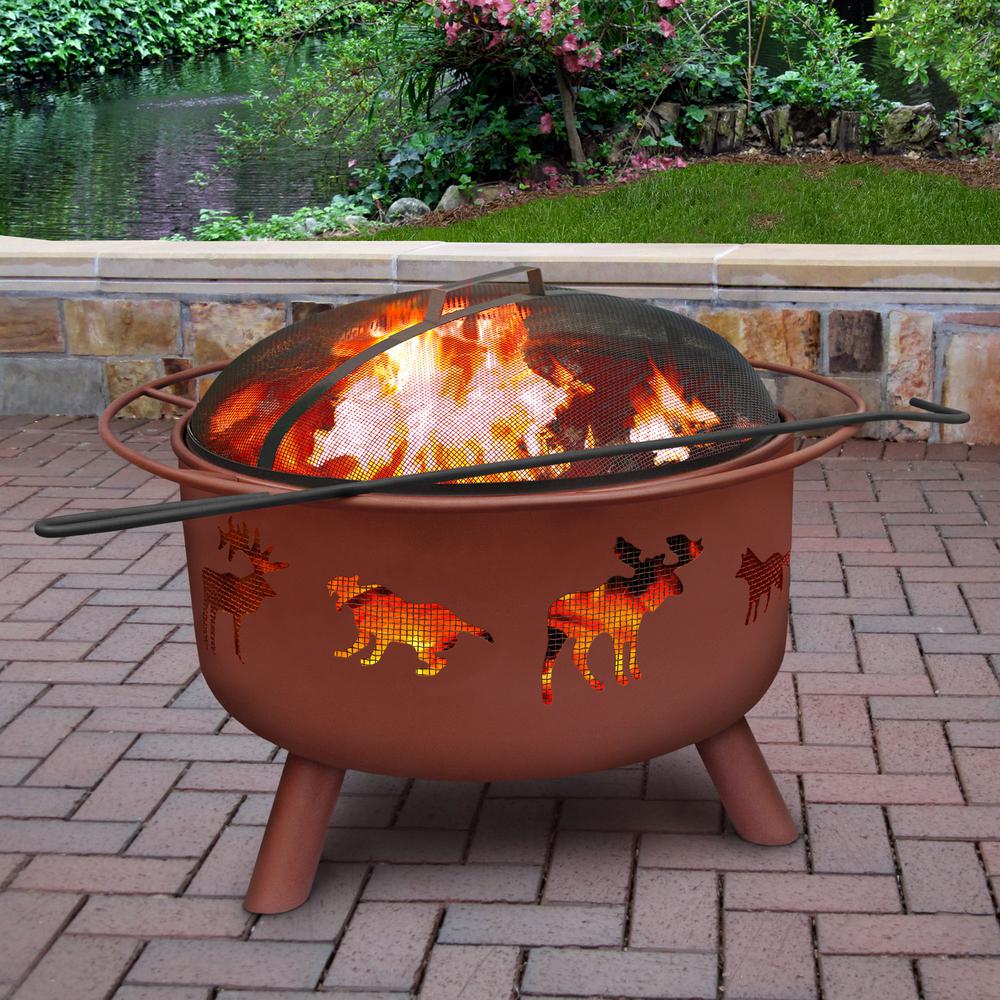 Landmann 24 In Big Sky Wildlife Fire Pit In Georgia Clay With