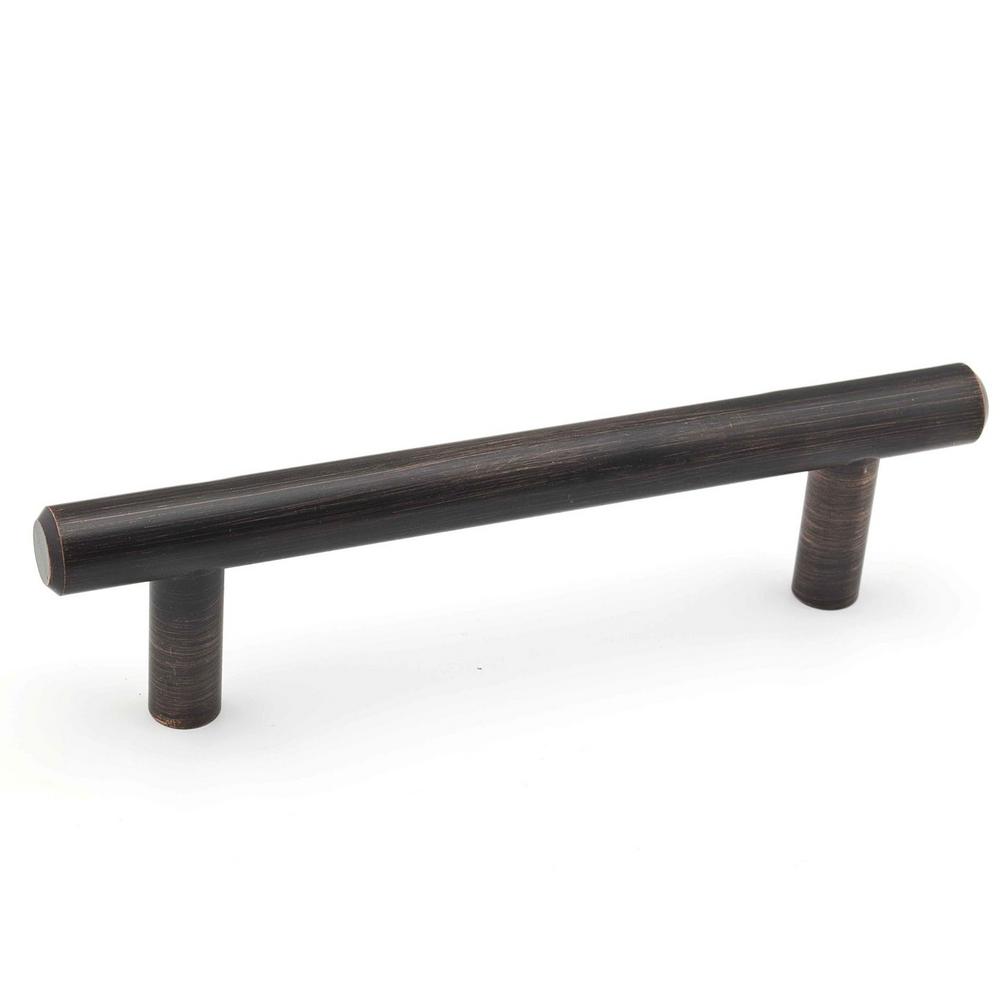 4-1/4 in. (108 mm) center-to-center brushed oil-rubbed bronze steel  contemporary drawer pull