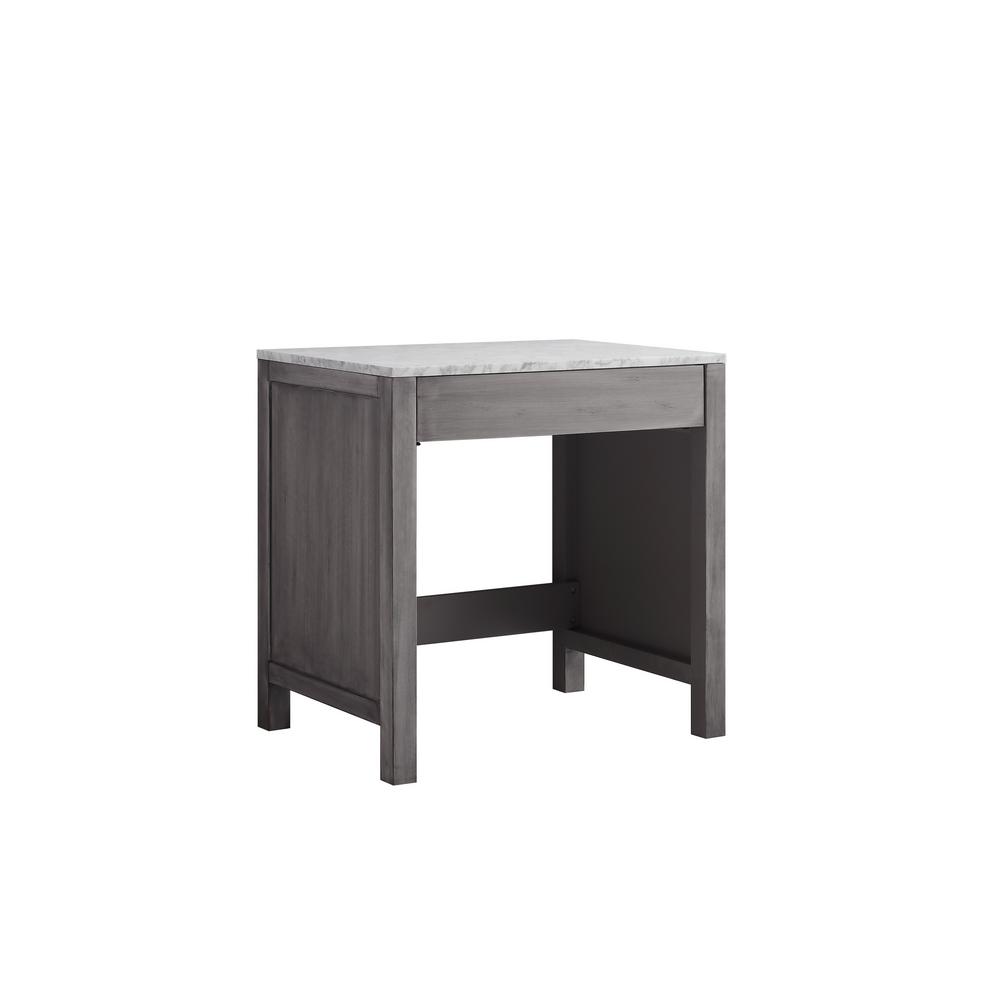 Lexora Jacques 30 In W X 22 In D X 30 In H Single Vanity Cabinet Only Make Up Table No Mirror In Distressed Grey Lj302230ddsmtb The Home Depot