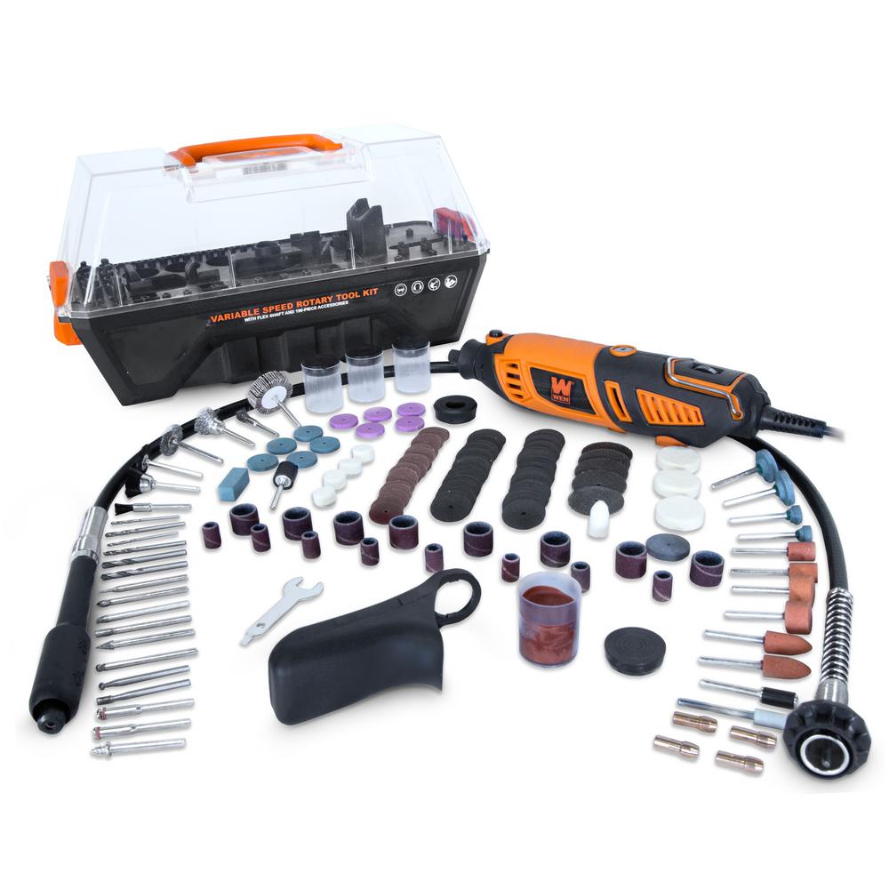 WEN Variable Speed SteadyGrip Rotary Tool with 190Piece Accessory Kit