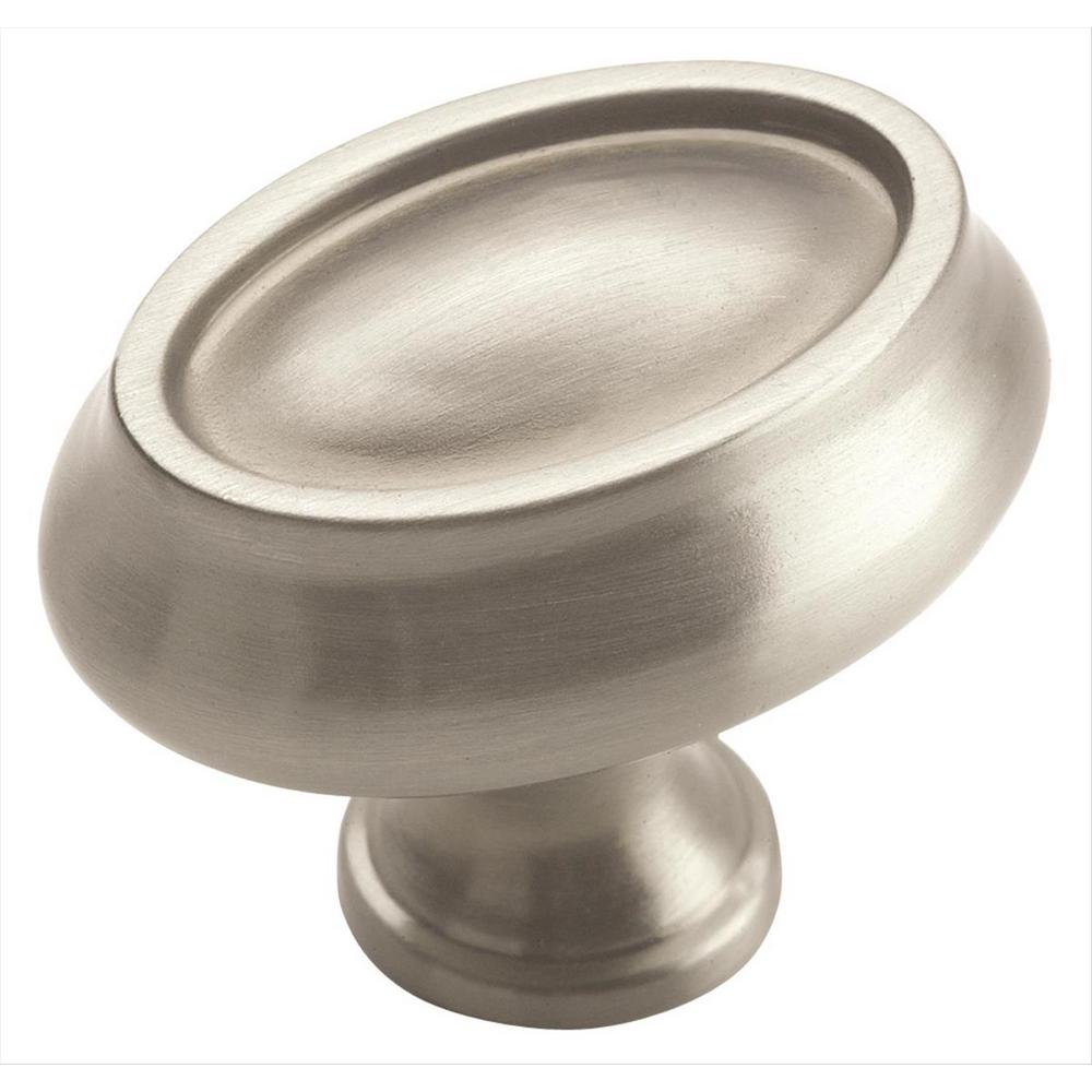 Amerock Manor 1 1 2 In 38 Mm Length Satin Nickel Cabinet Knob