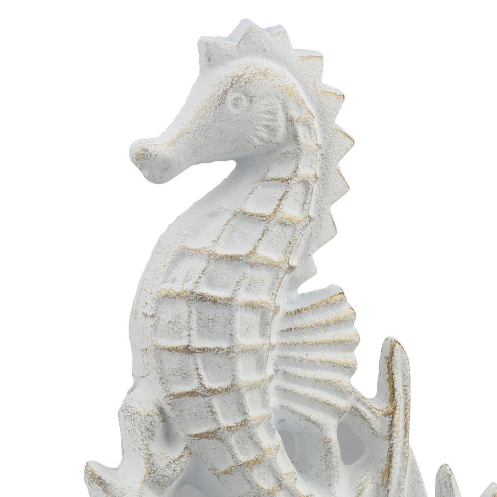 Stonebriar Collection 6 In X 8 In White And Gold Cast Iron
