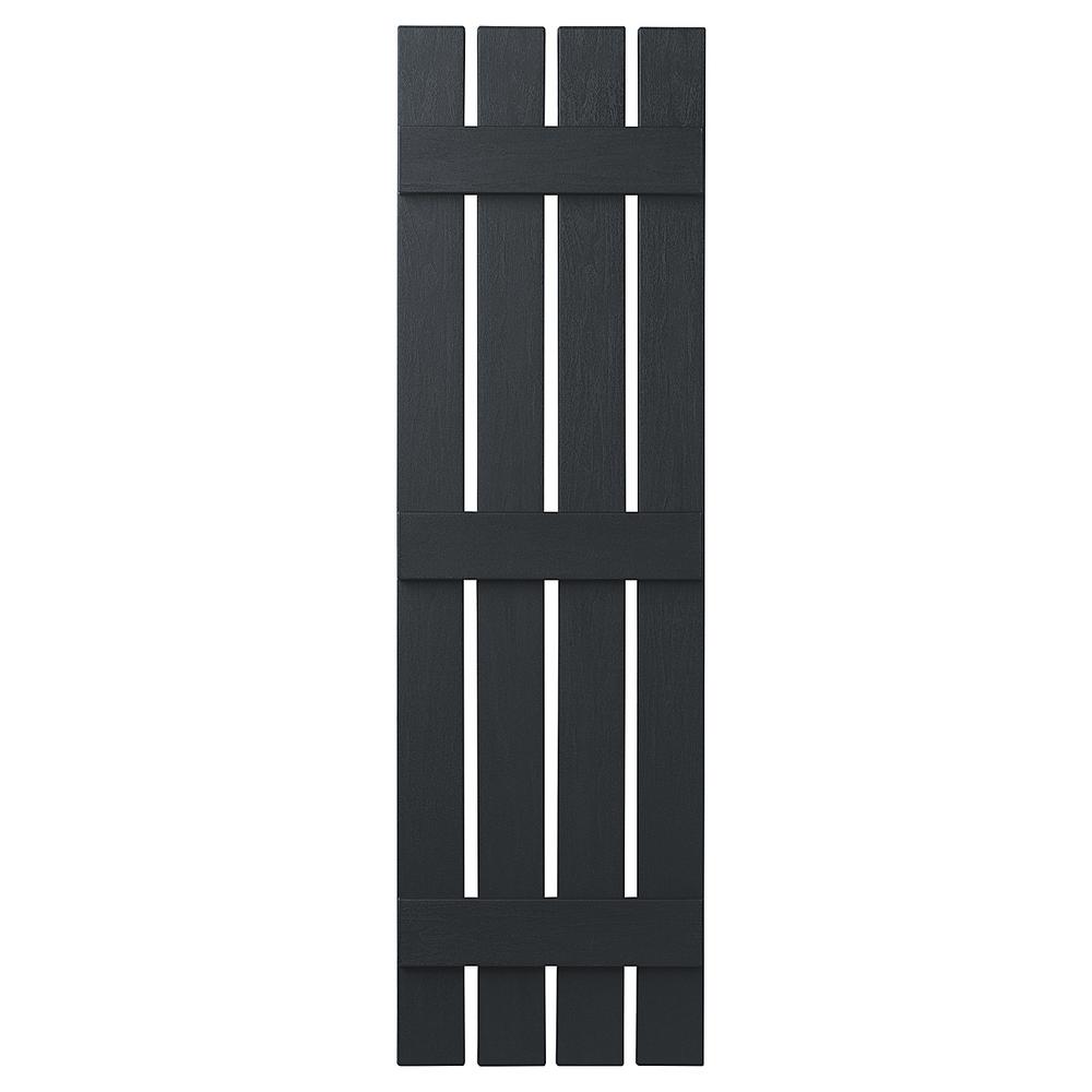Ply Gem 16 in. x 55 in. Polypropylene Plastic 4Board Open Board and Batten Shutters Pair in
