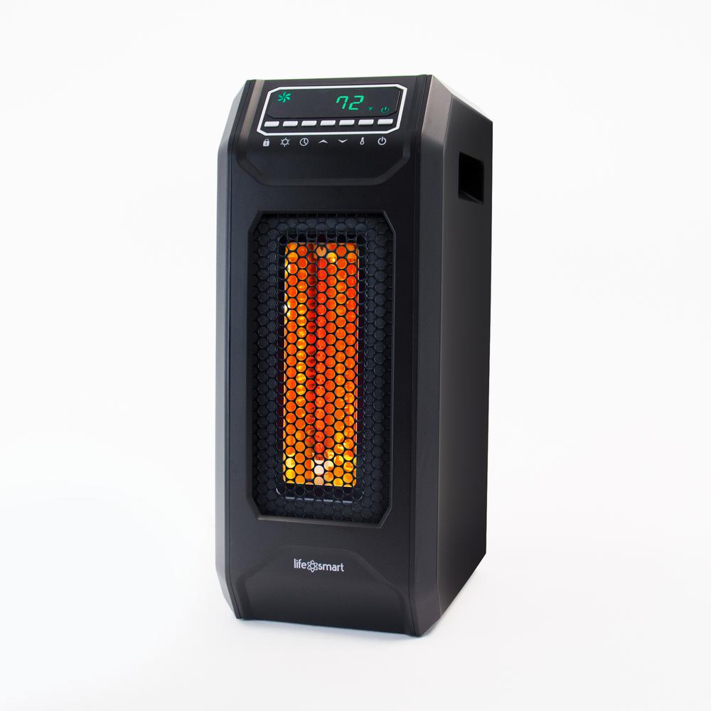 18 In 5300 Btu Medium Room Infrared Tower Heater With Remote And Multi Function Electronics